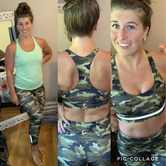 Light Green Camo Reflective Soft n Snug Racer Bra - Picture 2 of 5